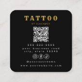 Carte De Visite Carré Code QR de réservation de studio de tatouage Artis (Dos)