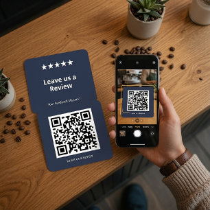 Carte De Visite Carré Code QR de révision GoogleCarte personnalisée lais
