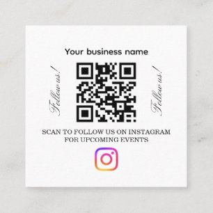 Carte De Visite Carré Code QR de suivi   Instagram Suivre   Barbier