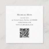 Carte De Visite Carré Code QR de tournesol moderne Elegant Peach (Dos)