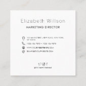 Carte De Visite Carré Code QR d'entreprise moderne chic (Dos)