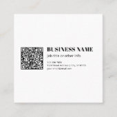 Carte De Visite Carré Code QR d'entreprise & Texte Rétro-Moderne Modifia (Devant)