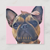 Carte De Visite Carré Code QR double photo scannable moderne (Devant)