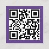 Carte De Visite Carré Code QR du concepteur graphique moderne violet (Dos)