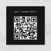 Carte De Visite Carré Code QR du logo de Basic Black Business (Dos)