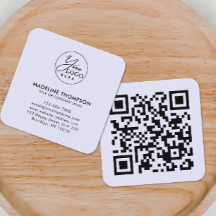 Carte De Visite Carré Code QR du logo de la société Lavender Générique P