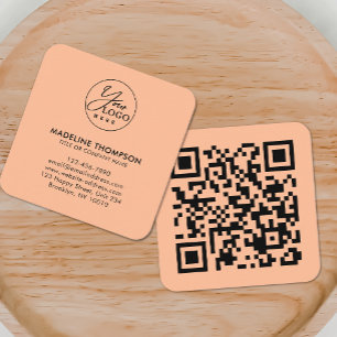 Carte De Visite Carré Code QR du logo de l'entreprise générique de pêche