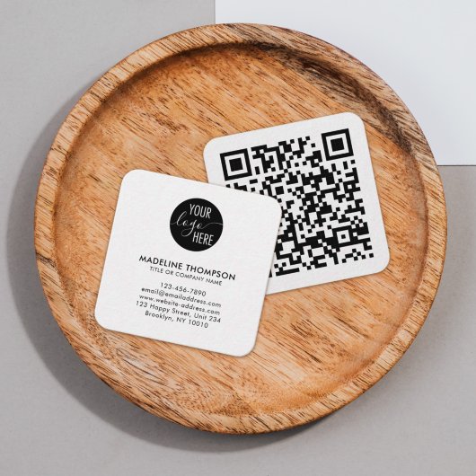 Carte De Visite Carré Code QR du logo de l'entreprise générique Professi