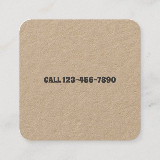 Carte De Visite Carré Code QR du marcheur de chien (Dos)