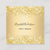 Carte De Visite Carré Code qr du profil or (Devant)