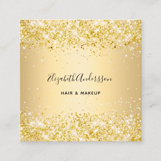 Carte De Visite Carré Code qr du profil or (Devant)