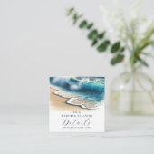 Carte De Visite Carré Code QR du Registre côtier des vagues de l'océan q (Debout devant)