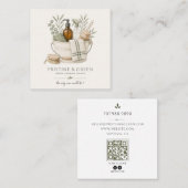 Carte De Visite Carré Code QR du service de nettoyage de maison (Devant / Derrière)