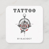 Carte De Visite Carré Code QR du Studio de Tatouage Professionnel (Devant)