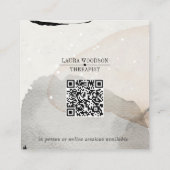 Carte De Visite Carré Code QR du thérapeute de l'aquarelle Abstraite (Dos)