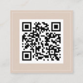 Carte De Visite Carré Code QR Elegant Blush (Dos)