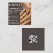 Carte De Visite Carré Code QR Eyelash de maquillage des ongles du coiffe (Devant / Derrière)