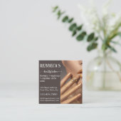 Carte De Visite Carré Code QR Eyelash de maquillage des ongles du coiffe (Debout devant)