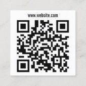 Carte De Visite Carré Code QR Fleur rose moderne pour blogueuse (Dos)