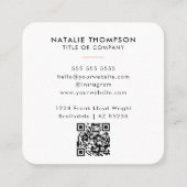 Carte De Visite Carré Code QR Fleur sauvage élégant professionnel (Devant)