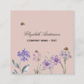 Carte De Visite Carré Code QR fleur sauvage pourpre de terre poussiéreus (Devant)