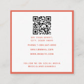 Carte De Visite Carré Code QR Fleurs Sauvages Rouges Boho Moderne (Dos)