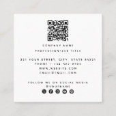 Carte De Visite Carré Code QR Hello minimal Icônes de médias sociaux (Dos)