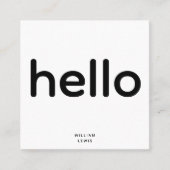 Carte De Visite Carré Code QR Hello minimal Icônes de médias sociaux (Devant)