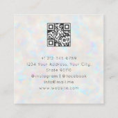 Carte De Visite Carré Code QR Holographique Arc Crescent Céleste Lune (Dos)