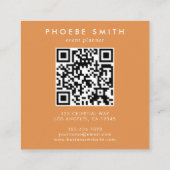 Carte De Visite Carré Code QR initial du Fleur sauvage Boho (Dos)