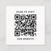 Carte De Visite Carré Code QR Initial Minimal Monogramme Noir et Blanc (Dos)