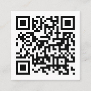 Carte De Visite Carré Code QR Initial Minimal Monogramme Noir et Blanc