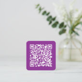 Carte De Visite Carré Code QR instantané avec votre URL de site Web | Po (Debout devant)