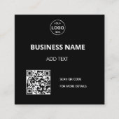 Carte De Visite Carré Code Qr Logo Business Menu Contact (Devant)