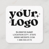 Carte De Visite Carré Code QR Logo d'entreprise Blanc Moderne (Devant)