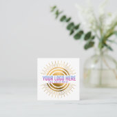 Carte De Visite Carré Code QR Logo d'entreprise Simple (Debout devant)