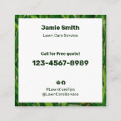 Carte De Visite Carré Code QR Logo Entretien de Jardin Déclaration CTA  (Dos)