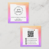 Carte De Visite Carré *~* Code QR LOGO - Les icônes des médias sociaux C (Devant / Derrière)