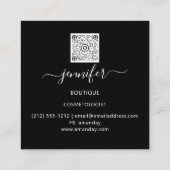 Carte De Visite Carré Code QR Logo Magasiner Parties scintillant Rose Dr (Dos)