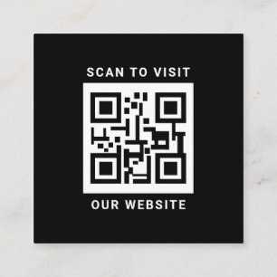 Carte De Visite Carré Code QR logo marron minimaliste Site Web professio