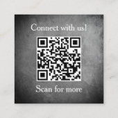 Carte De Visite Carré Code QR Logo Noir Blanc Gris Exécutif (Dos)