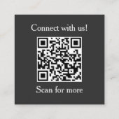 Carte De Visite Carré Code QR Logo Noir et Blanc Professionnel (Dos)