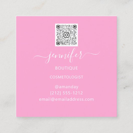 Carte De Visite Carré Code QR Logo Parties scintillant Gold Cadre Hologr (Dos)