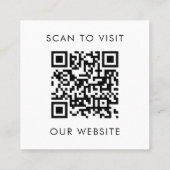 Carte De Visite Carré Code QR Logo professionnel noir blanc (Dos)