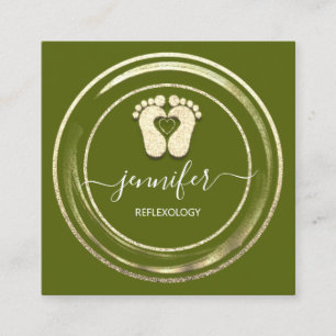 Carte De Visite Carré Code QR Logo Réflexologie Pied Pied Massage Pied P