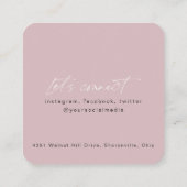 Carte De Visite Carré Code QR maquillage chic moderne et coiffure  (Dos)