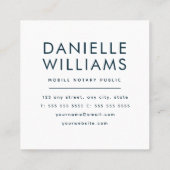 Carte De Visite Carré Code QR Marque Caractère Notaire Public (Dos)