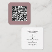 Carte De Visite Carré Code QR - Médias sociaux - Moderne-Simple-Professi (Devant / Derrière)