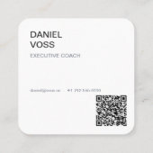 Carte De Visite Carré Code QR Minimal Moderne Vertical | Professionnel (Dos)