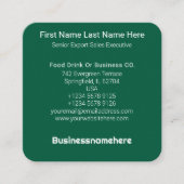 Carte De Visite Carré Code QR Minimal Vert Professionnel (Devant)